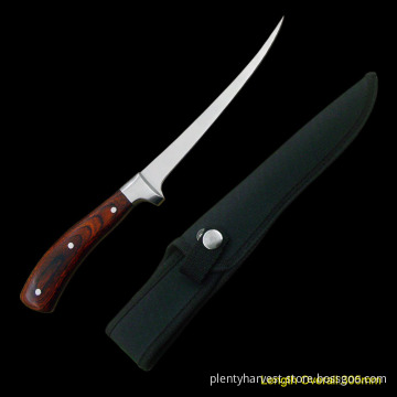 Fishing Knife with Wooden Handle (#3386)